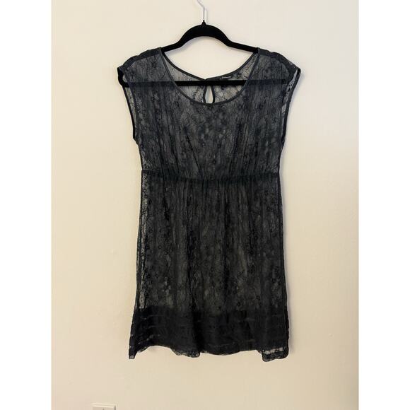 Heritage 1981 Laced Navy Blue Cover Up beach Dress Small - Picture 1 of 3